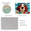 Latch Hook Rug Kit for Adults Cartoon Basset Hound Dog Beach Flower Pre-Printed Handmade Carpet Crochet Yarn Craft DIY Hook and Latch Door Mat Tapestry Home Floor Decoration 52x38cm(4) view 3