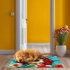 Latch Hook Rug Kit for Adults Cartoon Basset Hound Dog Beach Flower Pre-Printed Handmade Carpet Crochet Yarn Craft DIY Hook and Latch Door Mat Tapestry Home Floor Decoration 52x38cm(4) view 4