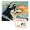 Latch Hook Kit Rug for Adults Siberian Huskies Dog with Snow Pre-Printed Handmade Carpet Crochet Yarn Craft DIY Hook and Latch Door Mat Tapestry Home Floor Decor 52x38cm-1 view 1