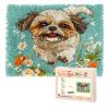 Latch Hook Kit Rug for Adults Cute Shih Tzu Dog Running in Flowers Pre-Printed Handmade Carpet Crochet Yarn Craft DIY Hook and Latch Door Mat Tapestry Home Floor Decor 52x38cm-20 view 1