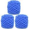 Chunky Chenille Yarn for Crocheting,Royal Blue Fluffy Velvet Plush Thick Soft Chunky Chenille Baby Blanket Yarn for Crocheting Knitting Beginners 3 * 100g(Royal Blue) view 1