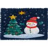 Latch Hook Rug Kit for Adults Merry Christmas Winter Snowman Pre-Printed Handmade Carpet Crochet Yarn Craft DIY Hook and Latch Door Mat Tapestry Home Floor Decoration 60x40cm(12) view 1