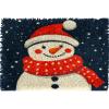 Latch Hook Rug Kit for Adults Merry Christmas Winter Snowman Pre-Printed Handmade Carpet Crochet Yarn Craft DIY Hook and Latch Door Mat Tapestry Home Floor Decoration 60x40cm(29) view 1
