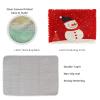 Latch Hook Rug Kit for Adults Merry Christmas Winter Snowman Pre-Printed Handmade Carpet Crochet Yarn Craft DIY Hook and Latch Door Mat Tapestry Home Floor Decoration 60x40cm(9) view 3