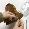 Moccasins Making Kit - Handmade Moccasins Kit - DIY Leather Moccasin Craft Project - Miscellaneous Brown or Tan Colors (Men's 10 / Women's 12 - Suede) view 4