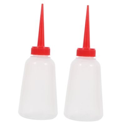 BELLIFFY 2pcs Precision Tip Oil Dispenser Bottles Lightweight Plastic Squeeze Oil Jugs for Sewing Machines and Crafting Red for Accurate Application Capacity