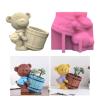 XEGZLH Bear Flower Pots Mold Epoxy Resin Molds Pen Holder Candle Holder Cement Planter Silicone Mould Home Decorations view 2