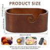 KOUISYY Wooden Yarn Bowl, 11inch Oval Crochet Yarn Holder, Large Crochet Bowls for Yarn, Wood Yarn Storage with Carved Holes, Knitting Yarn Bowls for Crocheting Lovers, Easter Mothers Day Gift view 4