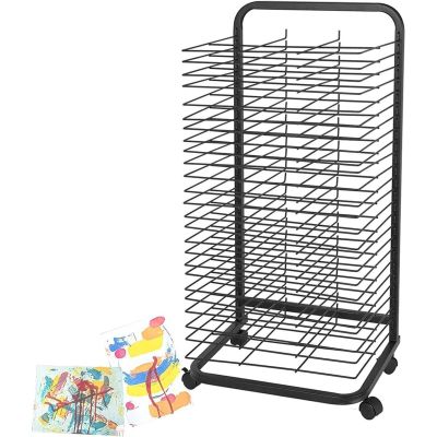 Art Drying Rack For Classroom - Mobile Metal Art Storage Rack, Classrooms Foldable Oil Painting Air Drying Rack, Sturdy Metal Art Rack, With 360-degree Universal Wheels Art Drying Rack(20-layer)