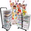 Art Drying Rack For Classroom - Mobile Metal Art Storage Rack, Classrooms Foldable Oil Painting Air Drying Rack, Sturdy Metal Art Rack, With 360-degree Universal Wheels Art Drying Rack(20-layer) view 3