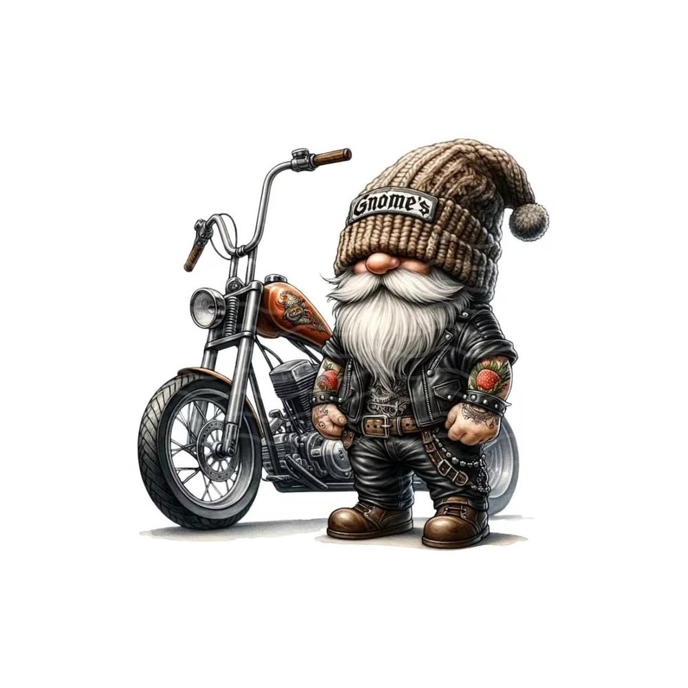 Biker Gnome Decal Sticker for Drink Tumblers, Adorable Funny Laptop Decals, Binders, Phones and so Much More!
