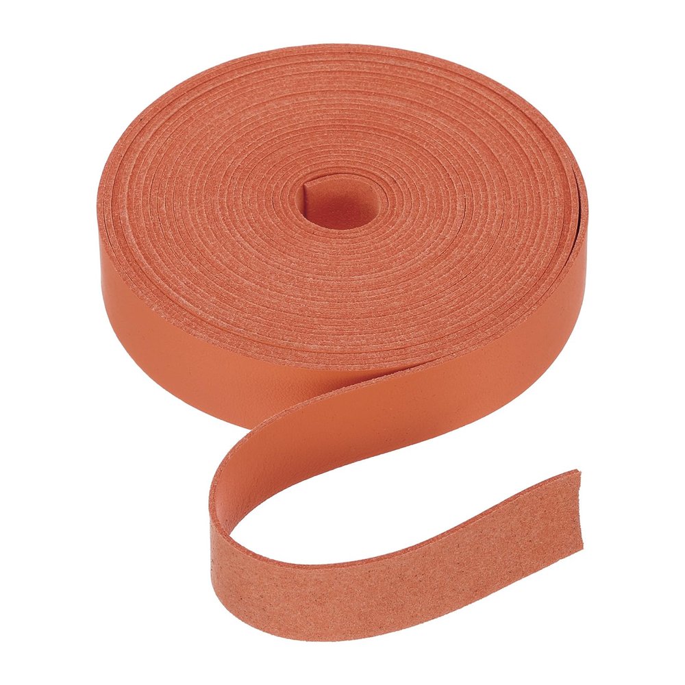 Rebower Flat Leather Cord,197 Inch 20mm Leather String PU Faux Leather Strips Strap,[for Jewelry Making DIY Craft Projects Belts Keychains Accessories]-5m/Orange