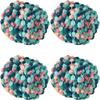4 Pack/400g Pom Pom Ball Yarn Soft Plush Chenille Yarn for Crochet Knitting Blanket Scarf Pet Nest 175 Yards (Pink Green) view 1