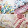 4 Pack/400g Pom Pom Ball Yarn Soft Plush Chenille Yarn for Crochet Knitting Blanket Scarf Pet Nest 175 Yards (Pink Green) view 3