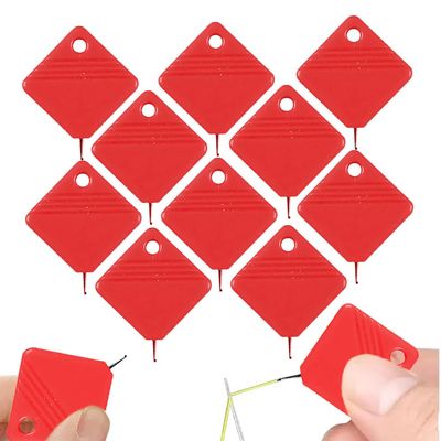Automatic Needle Threader,2024 New Sewing Machine Needle Threader,Plastic Needle Threaders,Square Shape Easy Needle Threaders Tool (Red-10 PCS)