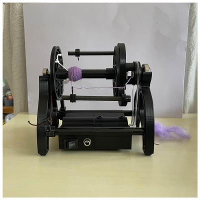 HZFAIGLL Electric Spinning Wheel, Dog Hair Wool Spinning Thread, Stepless Speed Regulation, Forward and Reverse Switching, Household Mini Yarn Winding Machine