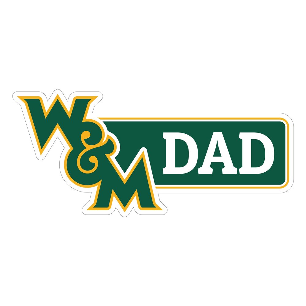 William and Mary Proud Dad Decorative Decal Officially Licensed Collegiate Product 3-Inches Wide
