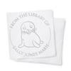 Custom Name Inscription Seal Press, Hybrid Smiling Seal, Personalized Book Ownership Embosser for Bibliophiles, Custom Library Embossing Stamp with Pink or Black Handle Options, 1-5/8 Round Seal view 1