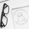 Custom Name Inscription Seal Press, Hybrid Smiling Seal, Personalized Book Ownership Embosser for Bibliophiles, Custom Library Embossing Stamp with Pink or Black Handle Options, 1-5/8 Round Seal view 4
