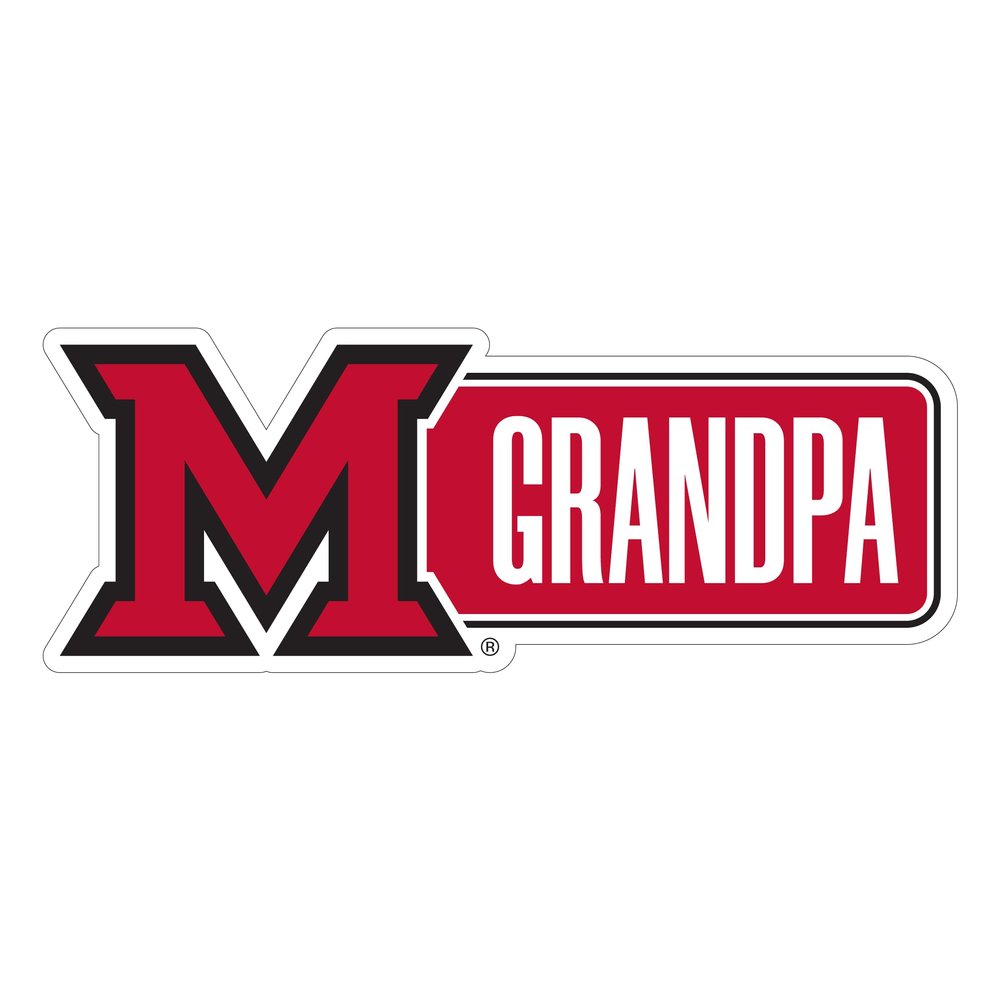 Miami University of Ohio Proud Grandpa Decorative Decal Officially Licensed Collegiate Product 4-Inches Wide