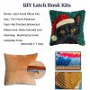 Latch Hook Pillow Kits Christmas Black Cat Stamped Pillowcase Handamade Crochet Yarn Hook and Latch Emboridery Throw Pillow Cover for Home Sofa Decoration 43x43cm(8) view 3