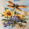 Amcdjkery Dragonfly Flower,Easy Cross Stitch Kits for Beginners with DetailedInstructions and Pre-Sorted Threads,40x50 cm view 1