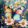 Colorful Butterfly Flowers Cross Stitch Kit,Beginner-Friendly Cross Stitch Kit Easy Patterns, Includes All Accessories for a Fun DIY Project,40x50cm view 1