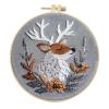 DoubleHappy Christmas Embroidery Kit,Beginner Embroidery Kit for Adults,Full Embroidery Hoop Kit with Needles and Thread Included,Embroidery Kits for Beginners with Pattern (Silver Elk(D)) view 3