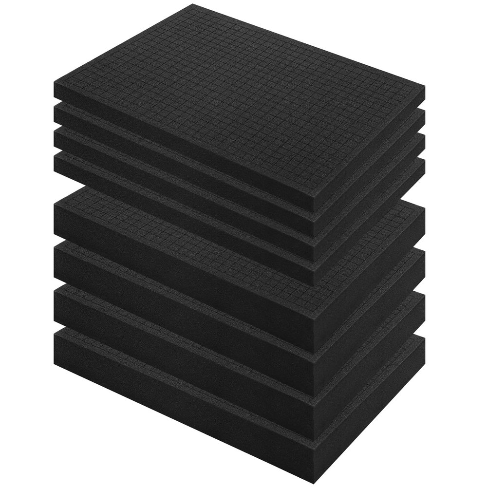 Zhaoyao 8 PCS Pick and Pluck Foam Inserts, 4PCS 16" x 12" x 0.8" & 4PCS 16" x 12" x 0.4" for Pelican Cases, Board Game Boxes, Storage Drawers