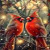 QACEYID Cute Cardinal Diamond Painting Kits for Adults, Merry Chrismas 5D DIY Diamond Art Kits Full Drill Diamond for Gift Wall Decor Gem Arts New Year and Valentine's Day Gifts 12x16inch view 1