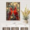 QACEYID Cute Cardinal Diamond Painting Kits for Adults, Merry Chrismas 5D DIY Diamond Art Kits Full Drill Diamond for Gift Wall Decor Gem Arts New Year and Valentine's Day Gifts 12x16inch view 3