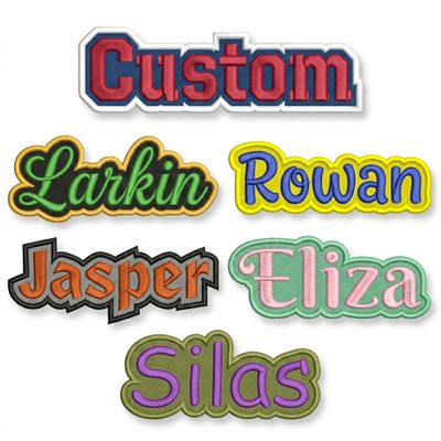 Custom Embroidered Name Patches, Size 211, Personalized Iron-On, Sew-On or Hook & Loop Text Patch, Name Tags for Clothing, Backpack, Hat, Uniform