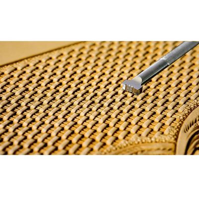 Leather Stamps Double Rope Basket Weave Stamp Professional Stamping Tool 304 Stainless Steel Leathercraft Carving Punches Tools (S)