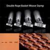 Leather Stamps Double Rope Basket Weave Stamp Professional Stamping Tool 304 Stainless Steel Leathercraft Carving Punches Tools (S) view 2