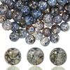 100Pcs 10mm Crackle Glass Beads for Jewelry Making - Round Spacer Crystal Beads Bulk, DIY Craft Supplies for Necklace Bracelet Earrings (Gray Black) view 1