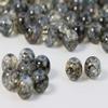 100Pcs 10mm Crackle Glass Beads for Jewelry Making - Round Spacer Crystal Beads Bulk, DIY Craft Supplies for Necklace Bracelet Earrings (Gray Black) view 2