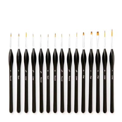 HBJWOV 15Pcs Miniature Detail Paint Brushes Set Multiple Models with Triangular Handle Nylon Hair Acrylic Painting Thin Hook Line Brush