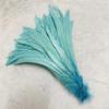 Gumney 100PCS Rooster Tail Feathers, 9.84-11.81 Inch Natural Feathers for Wedding Holiday Themed Party Hats Costume Decoration DIY Crafts, Water Blue view 3