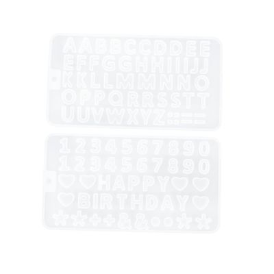 CORHAD 2pcs Alphabet Number Silicone Molds DIY Epoxy Craft Molds Letter Number Stencils
