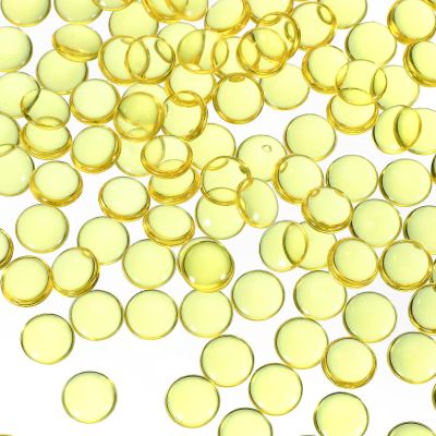 PATIKIL 1.1LB Flat Marbles, 15mm (0.59") Mini Acrylic Gems for Vases Filler Glass Beads Fish Tank Table Scatter Home Decor DIY Crafts, Yellow