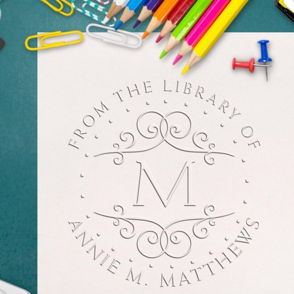 Personalized New Home Embossing Stamp - Soft Dotted Monogram Custom Book Embosser for Missionaries - Custom Made Home Embossing Stamp for Books, Letters, and Stationery - Ideal Gift for Missionaries