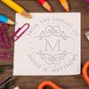 Personalized New Home Embossing Stamp - Soft Dotted Monogram Custom Book Embosser for Missionaries - Custom Made Home Embossing Stamp for Books, Letters, and Stationery - Ideal Gift for Missionaries view 4