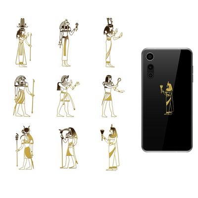 OLYCRAFT 9pcs 1.6x1.6 Inch Gods of Egypt Metal Stickers Egyptian Characters Self Adhesive Gold Stickers Egypt Theme Metal Gold Stickers for Scrapbooks DIY Resin Crafts Phone Decor