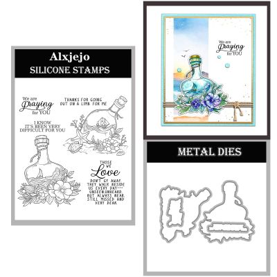 Alxjejo 2025-2026 Stamps and die cuts for Card Making,Metal Dies&Silicone Makeing for DIY Card Birthdays,Valentine's Day Christmas Stamps and Dies for Card Making,Thanksgiving