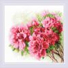 RIOLIS - Gorgeous Azalea 2258, Floral Cross Stitch Kit 11"x9, Cross Stitch Kit for Beginners & Advanced, Crossstitching Kits Adult, Counted Stitching Kits, Flowers Embroidery Kit view 1