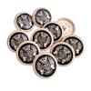 PEPPERLONELY 10PC Black/Gold Metal Buttons for Clothing, Jeans, Crafts, Pants, Blazer, Sewing, Jacket, Jewlery Making (Black/Gold, 25mm) view 1