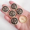PEPPERLONELY 10PC Black/Gold Metal Buttons for Clothing, Jeans, Crafts, Pants, Blazer, Sewing, Jacket, Jewlery Making (Black/Gold, 25mm) view 2