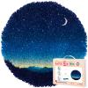 Latch Hook Rug Kit Stars Night Sky Moon Stamped Handmade Round Shape Carpet Crochet Yarn Craft DIY Hook and Latch Door Mat Tapestry for Home Floor Decor 50x50cm view 1