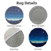 Latch Hook Rug Kit Stars Night Sky Moon Stamped Handmade Round Shape Carpet Crochet Yarn Craft DIY Hook and Latch Door Mat Tapestry for Home Floor Decor 50x50cm view 3