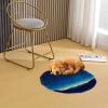 Latch Hook Rug Kit Stars Night Sky Moon Stamped Handmade Round Shape Carpet Crochet Yarn Craft DIY Hook and Latch Door Mat Tapestry for Home Floor Decor 50x50cm view 4